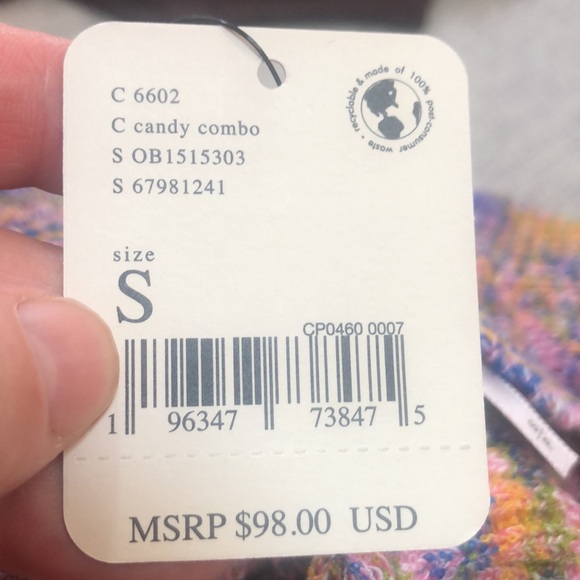 NWT Free People Blair Space Dyed High Neck Sweater in Candy Combo- size S - Picture 4 of 5